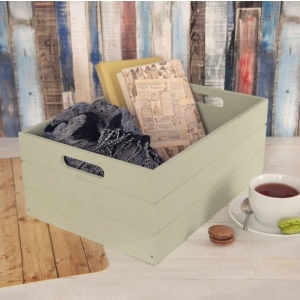 Bedýnka dřevo 31x21x13 cm sv. zelená