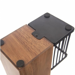 Stojan na nože akácie/kov+5 ks nožů