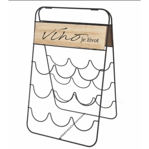 Stojan na víno kov/dřevo RADKA 9 pozic