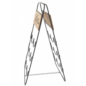 Stojan na víno kov/dřevo RADKA 9 pozic