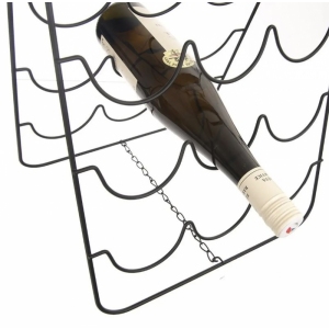 Stojan na víno kov/dřevo RADKA 9 pozic