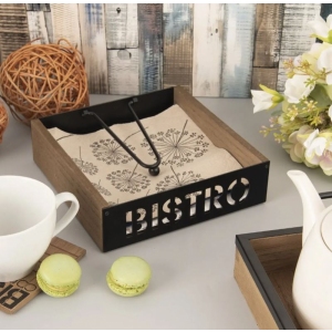 Stojan-držák ubrousky dřevo/kov Bistro