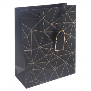 Taška dárková mřížka 26x12x32 cm černá