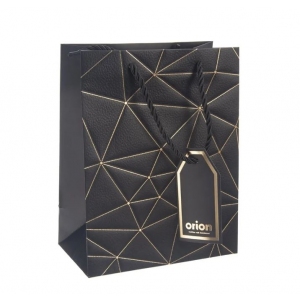 Taška dárková mřížka 18x10x23 cm černá