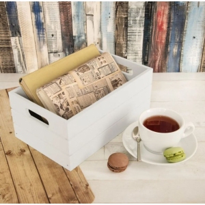 Bedýnka dřevo 26x16x11 cm bílá