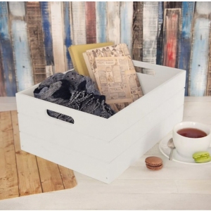 Bedýnka dřevo 36x26x15 cm bílá