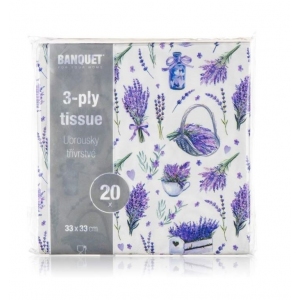 Ubrousky 33 x 33 cm, sada 20 ks, LAVENDER