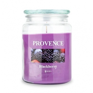 SVÍČKA VE SKLE S VÍČKEM 510G BLACKBERRY
