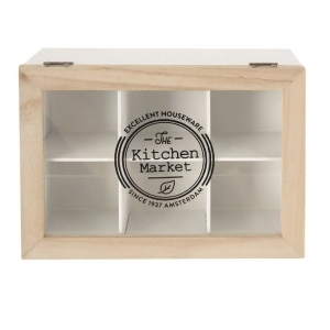 Kazeta na čajové sáčky dřevo/UH bílá