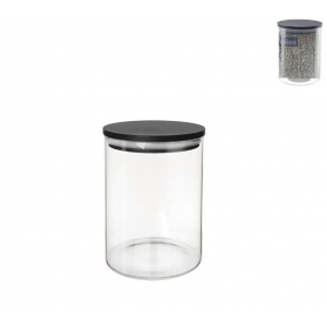 Dóza borosil. sklo/bambus 0,67 l kulatá