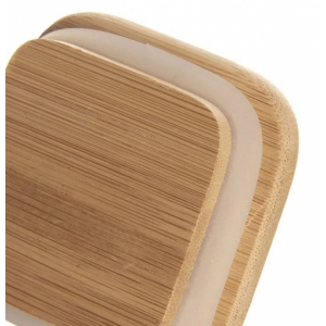 Dóza borosil. sklo/bambus 1 l hranatá