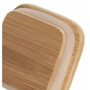 Dóza borosil. sklo/bambus 0,37 l hranatá