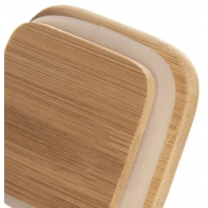 Dóza borosil. sklo/bambus 0,25 l hranatá