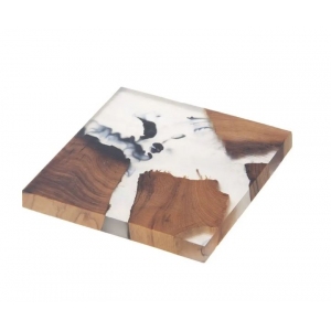 Podtácek akácie/resin RIVER 8x8 cm 1 ks