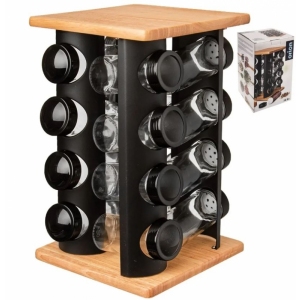 Kořenka sklo/UH 16 ks+stojan dřevo/kov BLACK