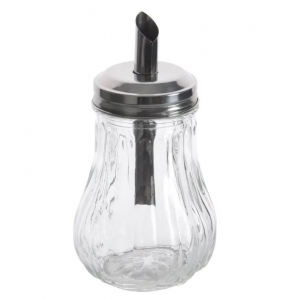 Cukřenka sklo/kov s dávkovačem pr. 7 cm