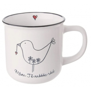 Hrnek ker. ptáček Mám tě rád 0,37 l