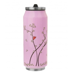 Termoska-plechovka nerez 0,4 l SRDÍČKA strom