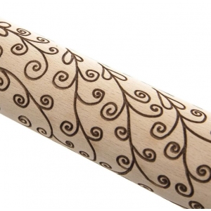 Váleček dřevo Dekor d. 16/33 cm stonky