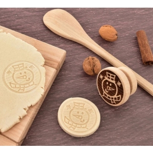 Razítko dřevo na těsto sněhulák