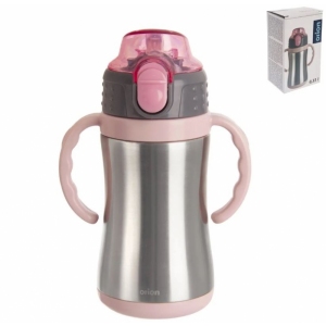 Termoska nerez/UH+brčko 0,33 l růžová