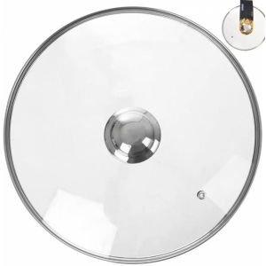 Skleněná poklice ¤ 32 cm s nerez úchytem