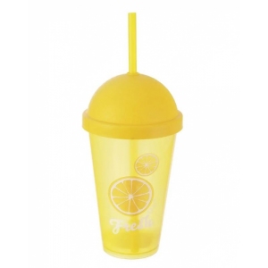 Pohár UH víčko+brčko Fresh lemon 0,5 l