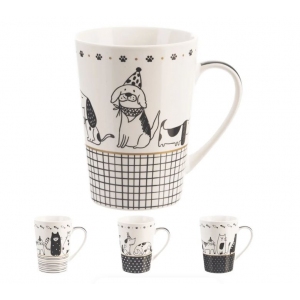 Hrnek porc. kočky a psi 0,55 l mix