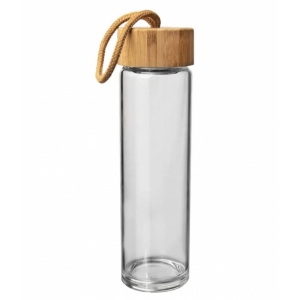 Láhev sklo/bambus víčko+sítko 0,45 l