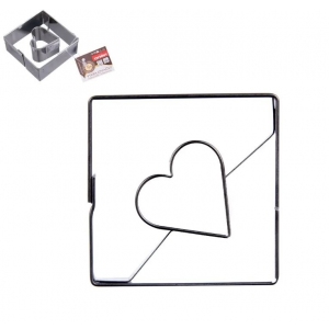 Vykrajovačka nerez/střed čtverec srdíčko