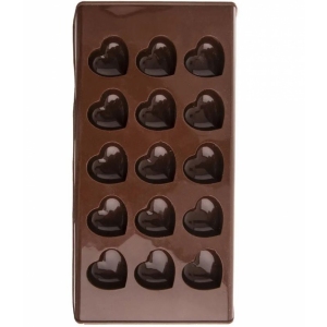 Forma silikon čokoláda srdce 15 hnědá