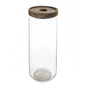 Dóza borosil. sklo/akácie 1 l kulatá