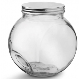 Dóza sklo/nerez s víkem 3 l kulatá