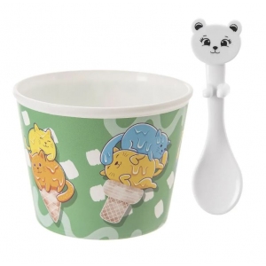 Pohár+lžička UH zmrzlinka Ice 0,3 l 4 ks mix