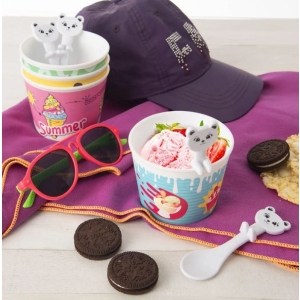 Pohár+lžička UH zmrzlinka Ice 0,3 l 4 ks mix