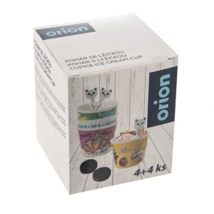 Pohár+lžička UH zmrzlinka Ice 0,3 l 4 ks mix