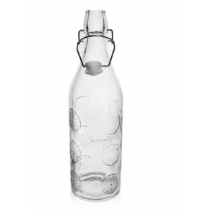 Láhev sklo/kov klip uzávěr 1,1 l Orange