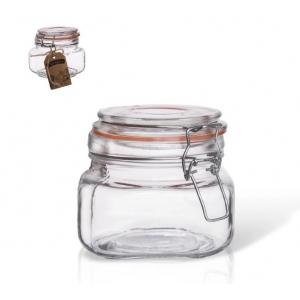 Dóza sklo/kov klip patent Bela 0,5 l nízká