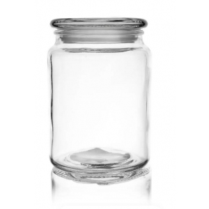 Dóza sklo s víkem 0,75 l kulatá
