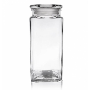 Dóza sklo s víkem 1,8 l hranatá