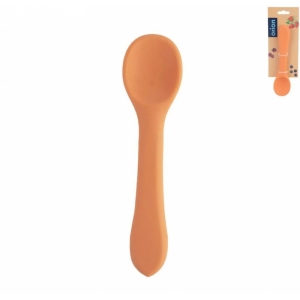 Lžička silikon/nylon dětská 1 ks oranžová
