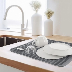 Odkapávač termopl. guma 40x30,5x0,5 cm šedá