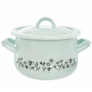 Hrnec smalt LOUKA zelený 2,3 l poklice