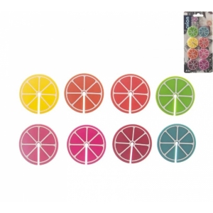 Rozlišovač silikon na sklenice citrusy 8 ks