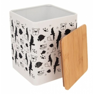 Dóza plech/bambus 11,5x11,5x14 cm MAZLÍČCI