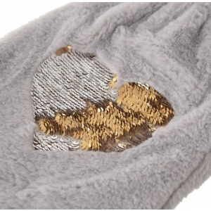 Termofor guma/polyester glitter SRDCE 1,6 l šedá