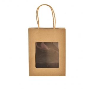 Taška dárková s průhledem NATURE 14x7x18 cm