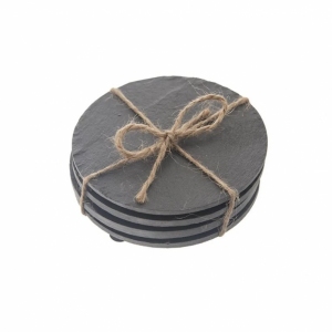 Podtácek břidlice 10x10 cm 4 ks mix