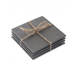 Podtácek břidlice 10x10 cm 4 ks mix