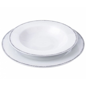 Sada jídelní porc. čtverečky kulatá 18 ks